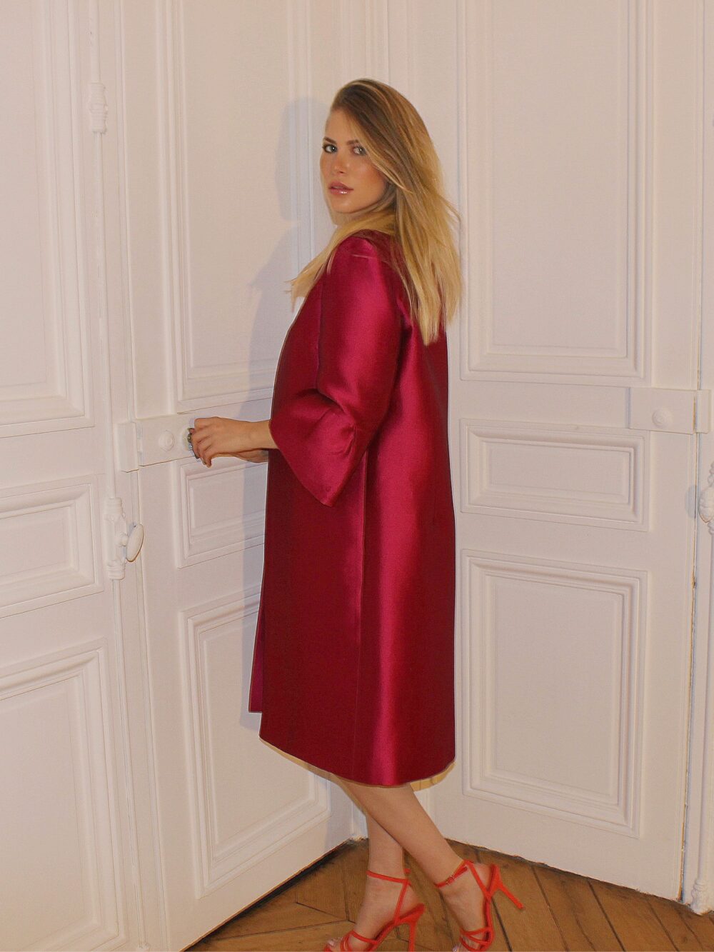 E23-Manteau IZALINE BELEM Cerise4